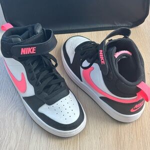 Nike Kids' Black, White, and Pink High-Top Sneakers